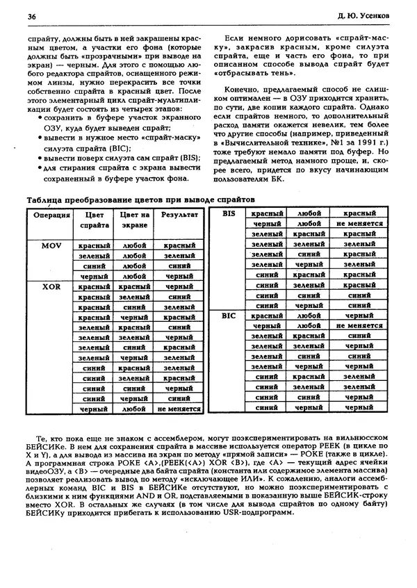 КулЛиб.   журнал «Информатика и образование» - Персональный компьютер БК-0010 - БК-0011м 1995 №03. Страница № 37