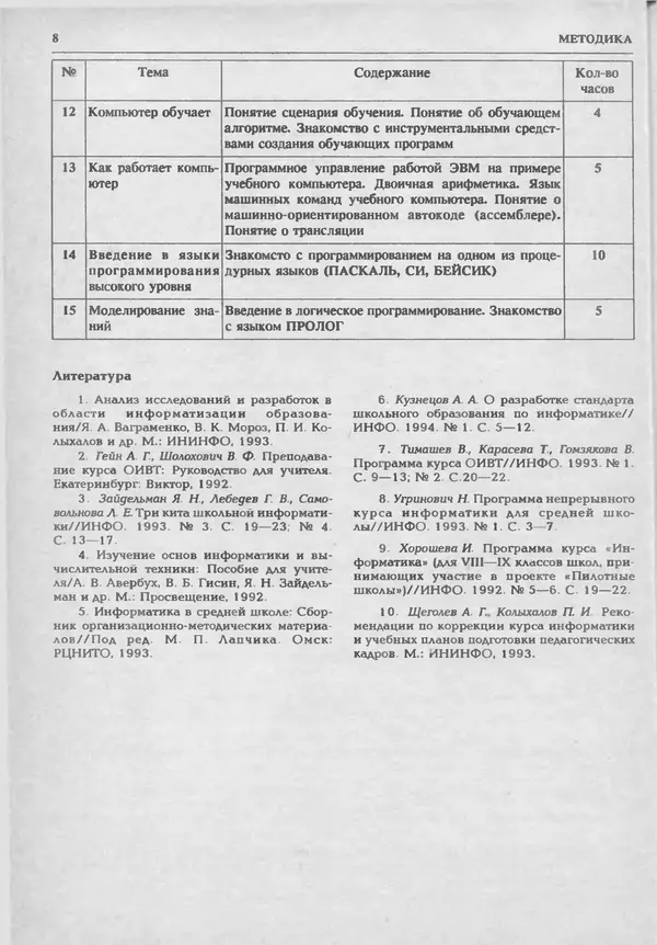 КулЛиб.   журнал «Информатика и образование» - Информатика и образование 1994 №05. Страница № 10