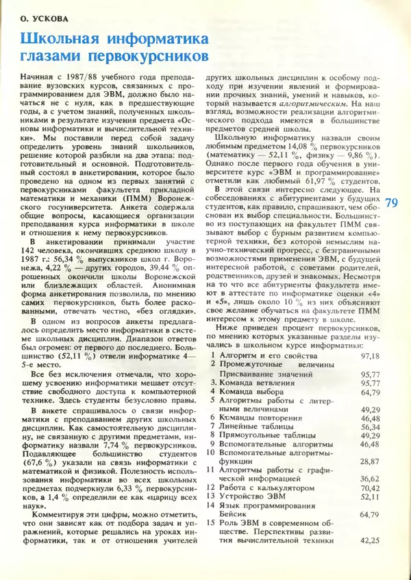 КулЛиб.   журнал «Информатика и образование» - Информатика и образование 1989 №03. Страница № 81