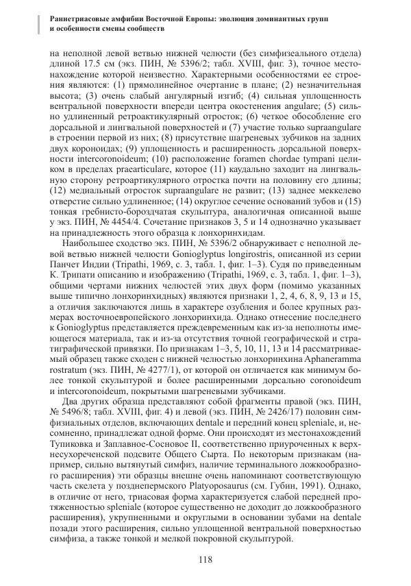И. Новиков - Раннетриасовые амфибии Восточной Европы: эволюция доминантных групп и особенности смены сообществ - Страница № 118