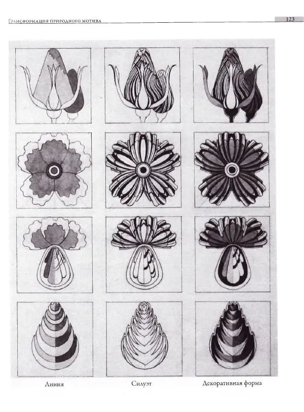 Мария Якушева - Трансформация природного мотива в орнаментальную декоративную форму - Страница № 124