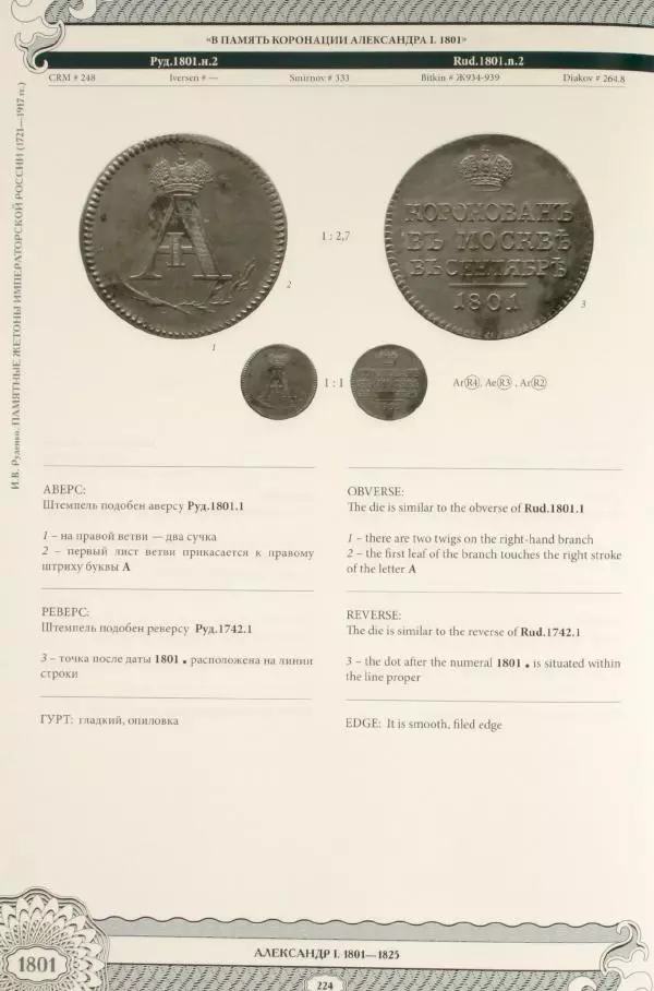 И. Руденко - Памятные жетоны императорской России 1721-1917 гг - Страница № 225