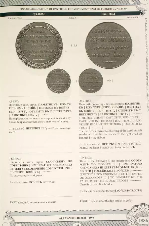 И. Руденко - Памятные жетоны императорской России 1721-1917 гг - Страница № 284