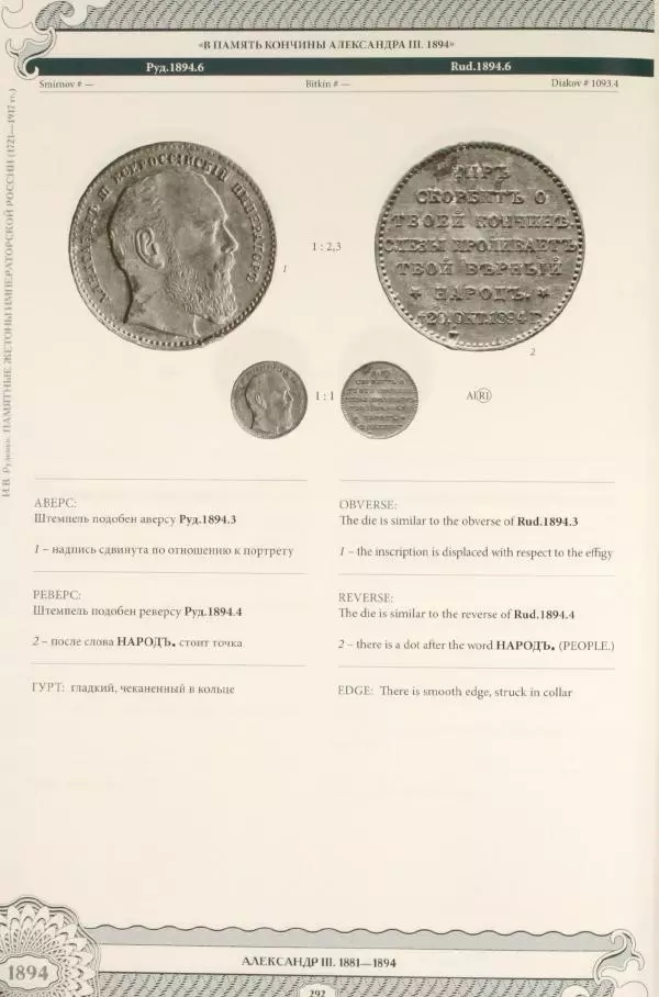 И. Руденко - Памятные жетоны императорской России 1721-1917 гг - Страница № 293