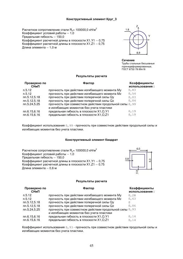 Виталий Жилкин - Расчет на прочность и жесткость пространственного бруса при сложном сопротивлении в программных продуктах MathCAD, SCAD и MSC.Patran-Nastran-2005: методические указания - Страница № 45