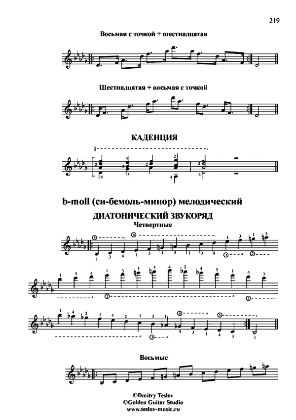 КулЛиб. Дмитрий  Теслов (Гитарист) - Гаммы для гитары. Страница № 219