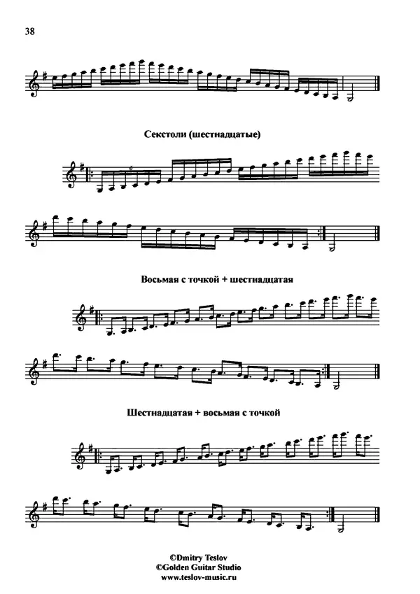 КулЛиб. Дмитрий  Теслов (Гитарист) - Гаммы для гитары. Страница № 38