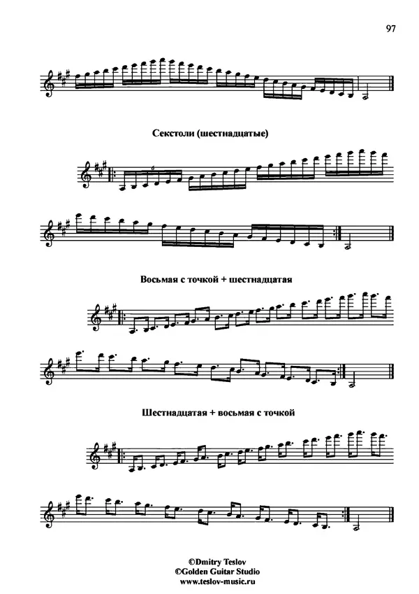 КулЛиб. Дмитрий  Теслов (Гитарист) - Гаммы для гитары. Страница № 97