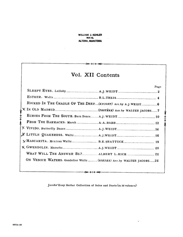 КулЛиб. Вальтер  Якобс - Jacobs' Easy Guitar Collection of Solos and Duets. Vol. 12. 12 Duets. Страница № 2